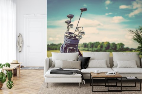 Fototapeta Torba Golfowa Na Tle Pola