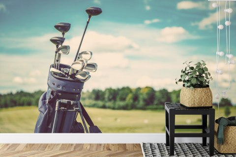 Fototapeta Torba Golfowa Na Tle Pola