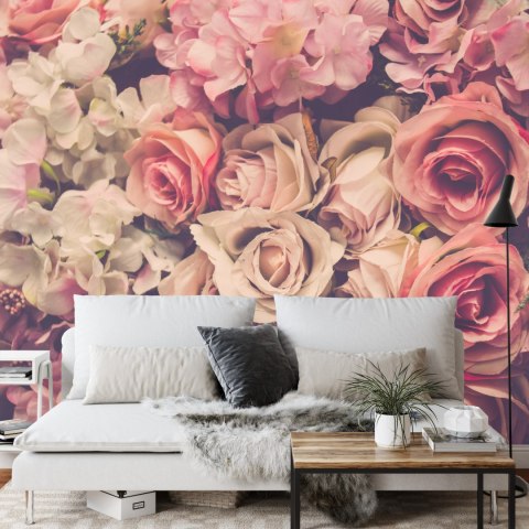 Fototapeta Kolorowe Kwiaty W Stylu Retro