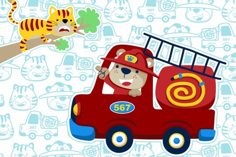 Fototapeta Miś Strażak