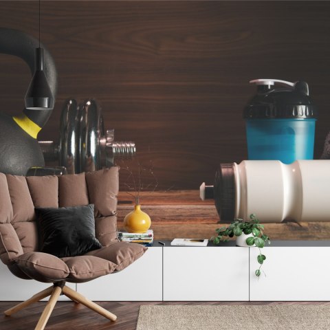 Fototapeta Sprzęt Sportowy Na Tle Desek