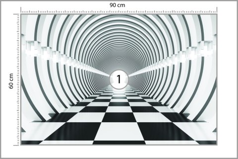 Fototapeta 3D Tunel - Czarno-Biała