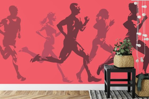 Fototapeta Abstrakcyjni Sportowcy Podczas Biegu