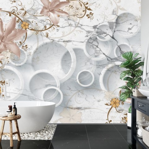 Fototapeta Abstrakcja Marmur I Kwiaty