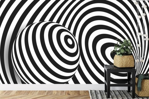 Fototapeta Kula 3D Czarno-Biała