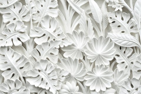 Fototapeta Liście 3D Biała