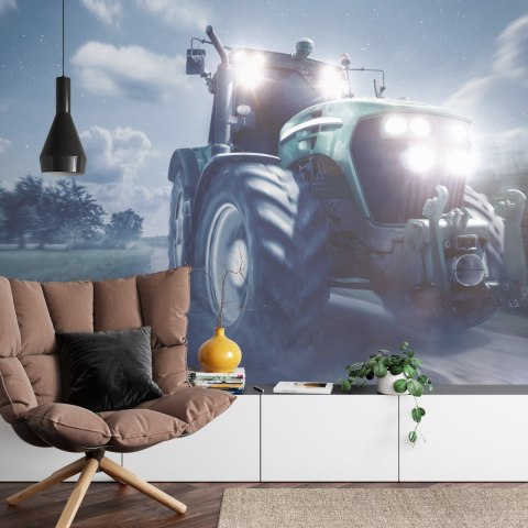 Fototapeta Pędzący Traktor Nocą