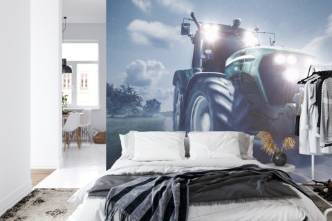 Fototapeta Pędzący Traktor Nocą