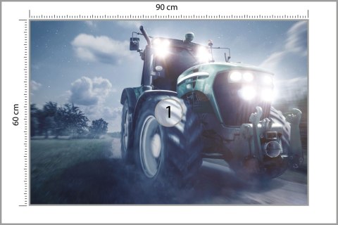 Fototapeta Pędzący Traktor Nocą