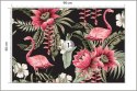 Fototapeta Tropikalne Kwiaty I Flamingi Vintage
