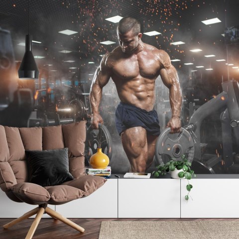 Fototapeta Umięśniony Mężczyzna Na Siłowni