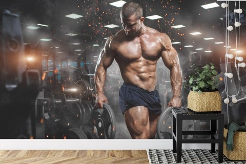 Fototapeta Umięśniony Mężczyzna Na Siłowni