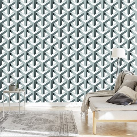 Tapeta Geometryczna, Efekt 3D, Z Głębią, Do Salonu