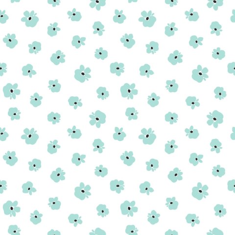 Tapeta Drobne Turkusowe Kwiaty