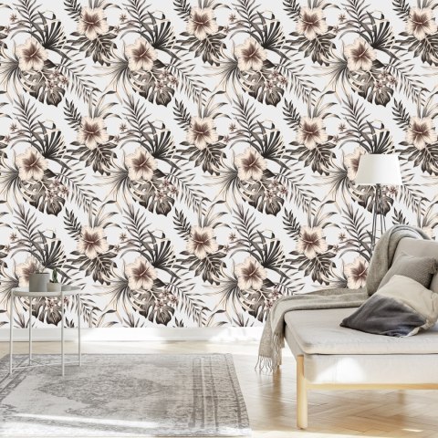 Tapeta Kwiaty, Liście W Stylu Vintage