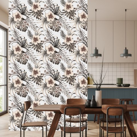 Tapeta Kwiaty, Liście W Stylu Vintage