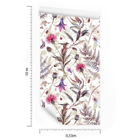 Tapeta Kwiaty Polne Akwarela