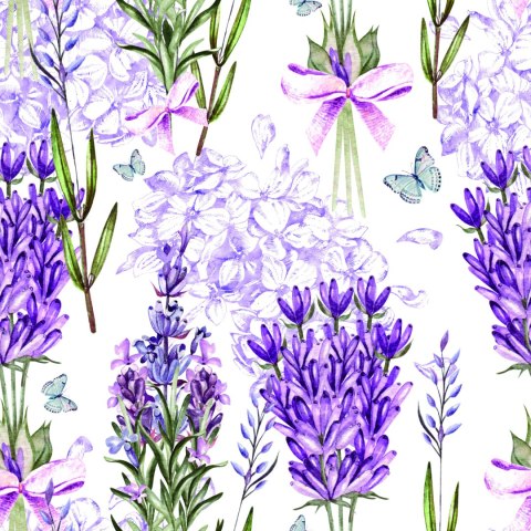 Tapeta Lawenda Z Kokardkami