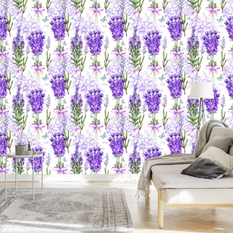 Tapeta Lawenda Z Kokardkami