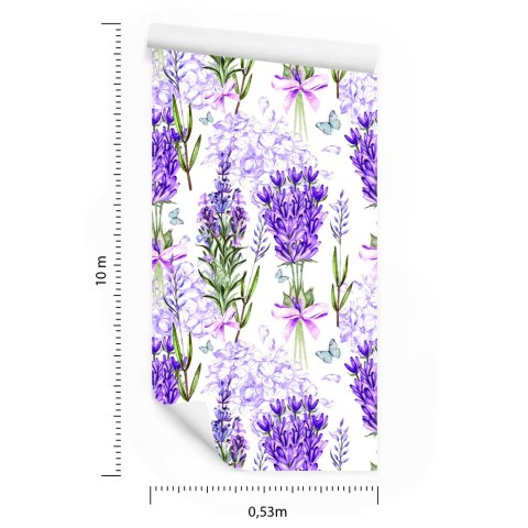 Tapeta Lawenda Z Kokardkami