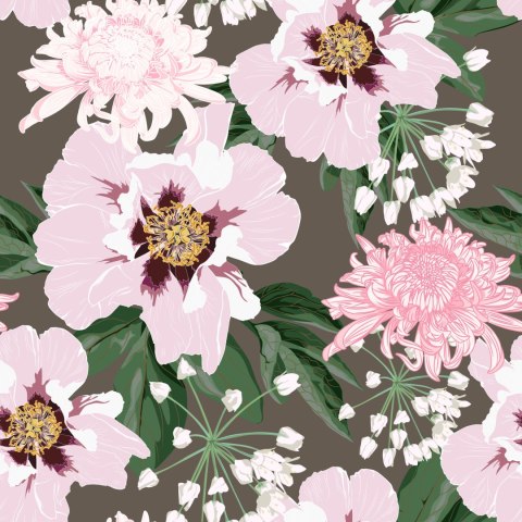 Tapeta Piękne Chryzantemy I Piwonie