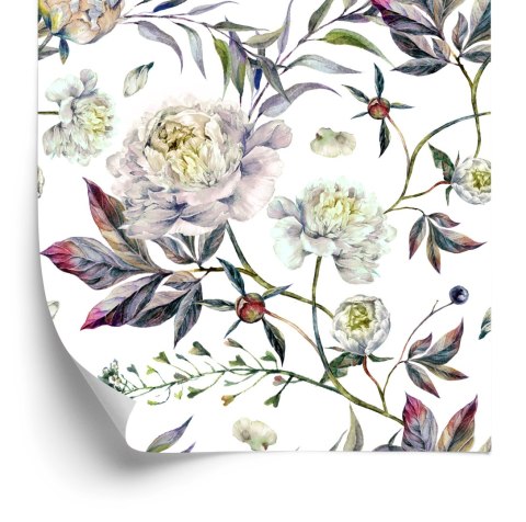 Tapeta Piękne Piwonie, Liście Vintage