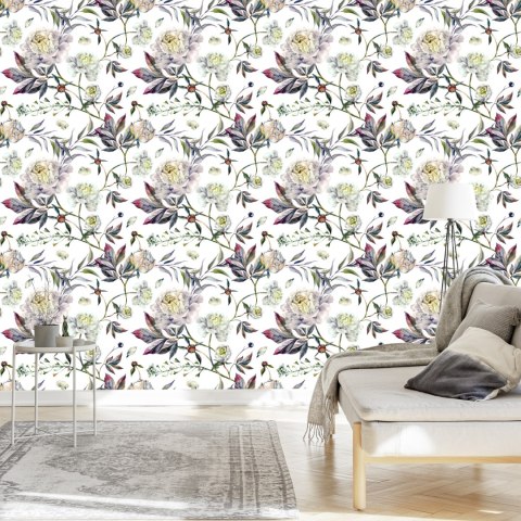 Tapeta Piękne Piwonie, Liście Vintage