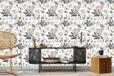 Tapeta Piękne Piwonie, Liście Vintage