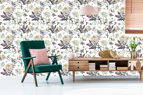 Tapeta Piękne Piwonie, Liście Vintage