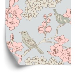 Tapeta Ptaki Z Kwiatami