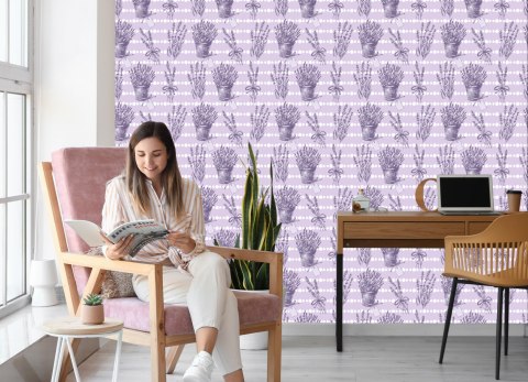 Tapeta Retro Lawenda