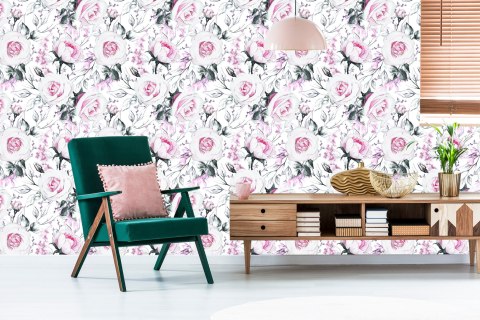 Tapeta Róże Jak Narysowane