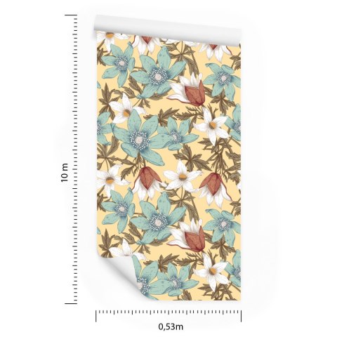 Tapeta Stylowe Kolorowe Kwiaty