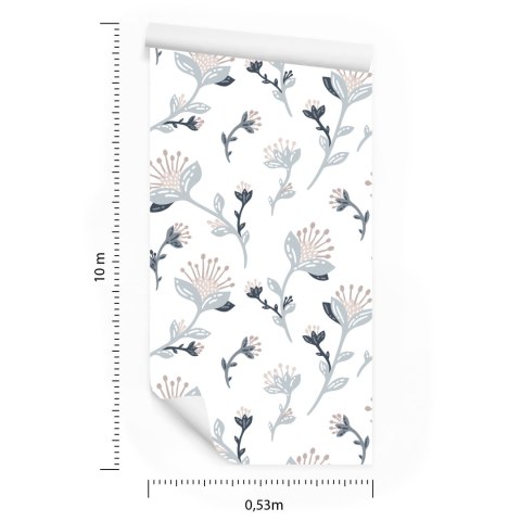 Tapeta Szare Kwiaty Polne