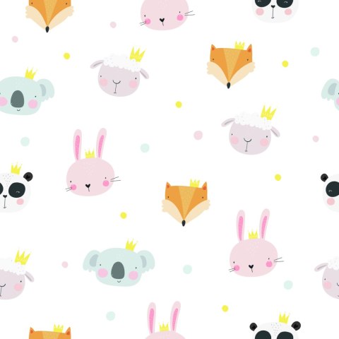Tapeta Dla Dzieci Zwierzątka Lisy Owieczki Pandy