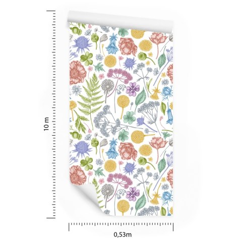 Tapeta Kwiaty Polne Z Paprocią