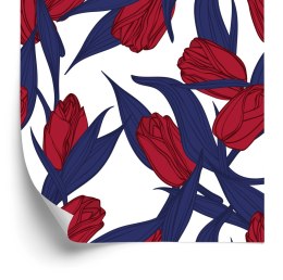 Tapeta Malowane Czerwone Tulipany