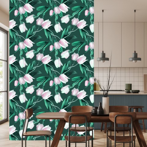 Tapeta Namalowany Bukiet Tulipanów