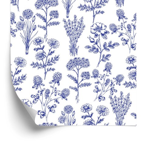 Tapeta Niebieskie Kwiaty Polne