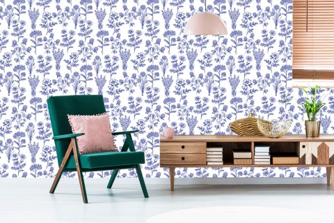 Tapeta Niebieskie Kwiaty Polne