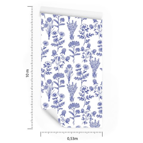 Tapeta Niebieskie Kwiaty Polne