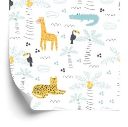 Tapeta Dla Chłopca, Zwierzęta Safari Drzewa Natura