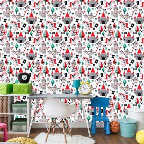 Tapeta Dla Dzieci, Bajki, Rycerze, Konie, Drzewa