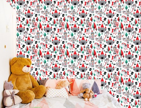 Tapeta Dla Dzieci, Bajki, Rycerze, Konie, Drzewa