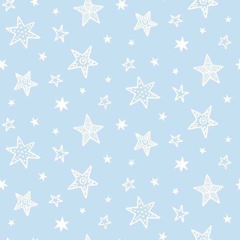 Tapeta Dla Dzieci - Gwiazdki Jak Płatki Śniegu