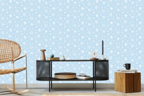 Tapeta Dla Dzieci - Gwiazdki Jak Płatki Śniegu