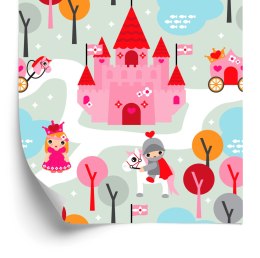 Tapeta Dla Dzieci, Księżniczki Rycerze Zamek Konie