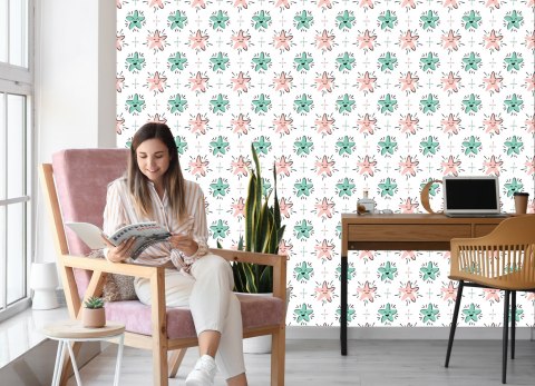 Tapeta Dla Dzieci - Szczęśliwe Kolorowe Gwiazdki