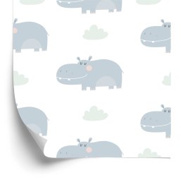 Tapeta Do Pokoju Dziecka Kolorowe Zwierzęta Chmury