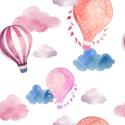 Tapeta Balony Na Tle Kolorowych Chmur
